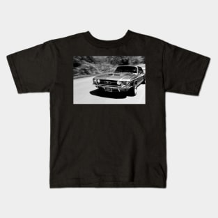 1967 Ford Mustang B/W Kids T-Shirt